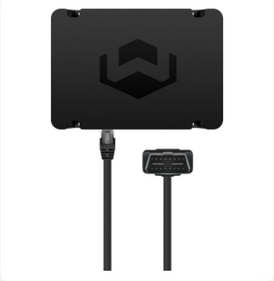 The KeyBox.One device with its OBD connector cable